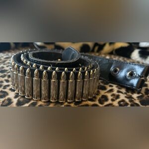 Y2K Leather Bullet Belt 36”